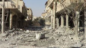 جانب من أحد الأحياء المدمرة في معضمية الشام - ا ف ب
