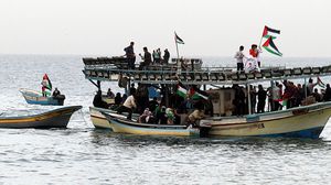 قافلة كسر الحصار في ميناء غزة- الأناضول