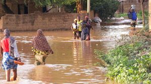 من إحدى المناطق المتضررة من الفيضان الذي ضرب النيجر - ا ف ب