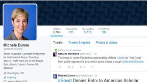 ميشيل دان عملت دبلوماسيّةً في السفارة الأمريكية في مصر - تويتر