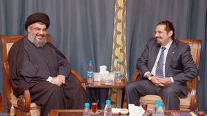 لقاء سابق بين حسن نصر الله وسعد الحريري