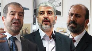 القيادي في الإخوان العضايلة (يمين) ومشعل (وسط) وعلي أبو السكر - عربي21
