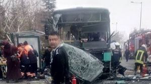 حافلة الجنود التي استهدفها التفجير في ولاية قيصري وسط تركيا- صحيفة حريت التركية