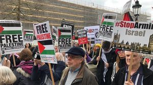 اتساع رقعة التضامن مع الفلسطينيين في الشارع البريطاني (تظاهرة سابقة - أرشيفية)