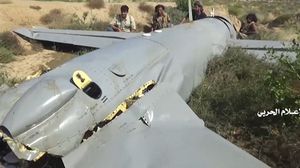 يقول الحوثيون إن الطائرة من نوع ( Wing Loong) صينية الصنع تم استهدافها بصاروخ أرض جو لم يكشفوا عنه- المسيرة نت