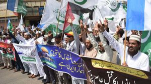 باكستانيون في تظاهرة نصرة لفلسطين- جيتي
