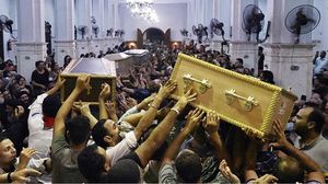في آب/ أغسطس توفي 41 شخصا في حريق وقع داخل كنيسة أبو سيفين القبطية بمنطقة إمبابة في مصر- جيتي