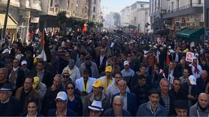الاحتجاجات شارك فيها الآلاف بدعوة من منظمات نقابية وسياسية مغربية يسارية- الجبهة الإجتماعية المغربية