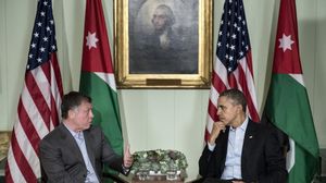 عبد الله الثاني في لقائه مع أوباما - أ ف ب