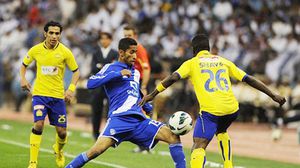 من مباراة سابقة بين النصر والهلال في الدوري السعودي - أرشيفية
