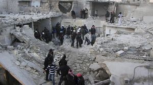 جانب من الدمار الذي خلفته براميل النظام المتفجرة في حلب - ا ف ب