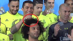قام رونالدو بإخفاء البطاقة الصحية في شعر الظهير الأيسر للنادي الملكي مارسيلو- يوتيوب