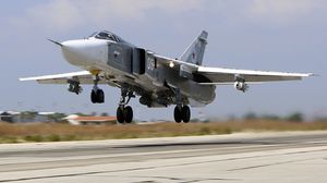 طائرة حربية روسية أثناء هبوطها في سوريا- أ ف ب