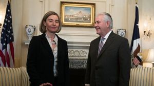 وزيرة خارجية الاتحاد الأوروبي في أول زيارة لواشنطن بعد تنصيب ترامب- أ ف ب