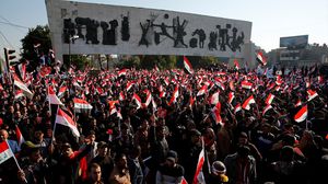 جانب من تجمعات المتظاهرين عند ساحة التحرير وسط بغداد- الأناضول