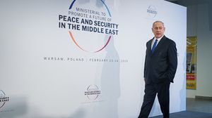 شارك نتنياهو في مؤتمر وارسو إلى جانب عدد من وزراء الخارجية العرب- جيتي