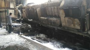 في فبراير الماضي أدى اصطدام قطار واشتعال النار فيه لمقتل 25 شخصا في المحطة الرئيسية بالعاصمة القاهرة- تويتر