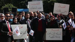 أقامت نقابة المحامين الفلسطينيين فعاليات ضد قرارات عباس- صفحة النقابة على فيسبوك