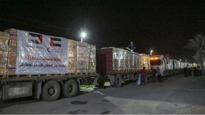 وصلت قافلة المساعدات الإماراتية إلى قطاع غزة عبر معبر رفح البري- جيتي