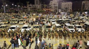 قامت قوة عسكرية مشكلة حديثا من قبل رئيس الحكومة الدبيبة باستعراض في العاصمة طرابلس - الأناضول