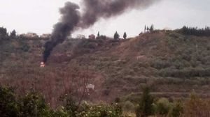سقطت المروحية في قرية الرويمية بريف اللاذقية- تويتر
