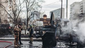 قوات روسية هاجمت قاعدة عسكرية تقع على طريق رئيسي في العاصمة الأوكرانية- جيتي