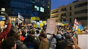 تظاهرة في إسرائيل أمام سفارة أوكرانيا