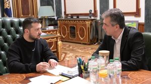 وزير خارجية الاحتلال لدى زيارته كييف ولقائه الرئيس الأوكراني- تويتر