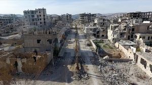 مشهد لغوطة دمشق بعد حصار طويل من قوات النظام السوري- (الأناضول)