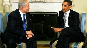 الرئيس الأمريكي أوباما ورئيس وزراء الاحتلال نتنياهو - ا ف ب