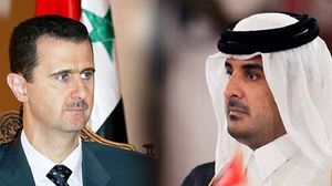 أمير قطر تميم بن حمد والرئيس السوري بشار الاسد - ا ف ب