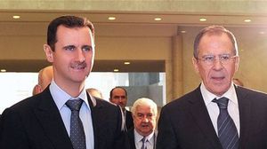 وزير الخارجية الروسي لافروف مع الرئيس السوري بشار الأسد (أرشيفية)