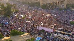 من المظاهرات في ميدان رابعة - ا ف ب - أرشيفية