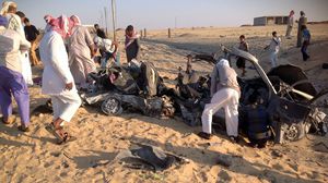سيارة قصفها الجيش المصري وبداخلها أشخاص في سيناء - (أرشيفية) ا ف ب 