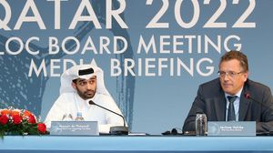 مؤتمر لرئيس اللجنة المنظمة لكأس العالم في قطر 2022 - أ  ف ب