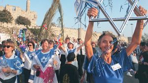 إنجيليون خلال احتفالات يهودية في القدس- أ ف ب
