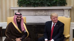 أثناء استقبال ترامب لمحمد بن سلمان في البيت الأبيض أمس- أ ف ب 
