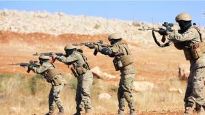 جانب من تدريب "قوات النخبة" التابعة لهيئة تحرير الشام- وكالات