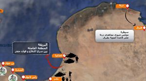 خريطة حدود المواجهات بين قوات حفتر وسرايا الدفاع عن بنغازي ـ أرشيفية