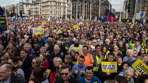 وصف المنظمون المظاهرات بأنها قد تكون أكبر احتجاج ضد انفصال بريطانيا عن الاتحاد الأوربي حتى اليوم- جيتي