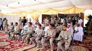 رغم حضور العلم القطري خلال المؤتمر الصحفي بمدينة الجبيل السعودية إلا أنه لم يظهر في الصور المتداولة- واس