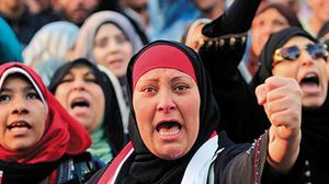 من مشاركة النساء في الثورة المصرية - ا ف ب