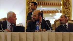قيادات حماس وفتح خلال لقاء جولة للمصالحة في القاهرة - أرشيفية