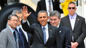 أوباما يصل كوريا الجنوبية - أ ف ب