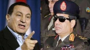 المشير عبدالفتاح السيسي والرئيس المصري المخلوع مبارك
