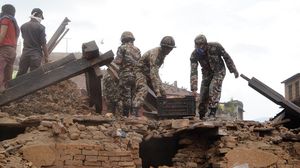 جانب من الدمار الذي خلفه زلزال نيبال - الأناضول