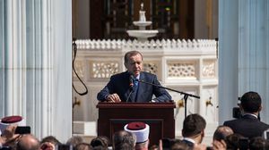 أردوغان في كلمته خلال افتتاح المجمع الإسلامي بميريلاند- الأناضول
