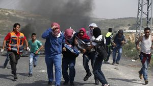 الجيش الإسرائيلي أطلق الرصاص المطاطي والغاز المسيل للدموع على الفلسطينيين- أ ف ب 
