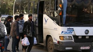 وصلت القافلة الـ16 من الغوطة إلى مدينة الباب في الشمال السوري- جيتي