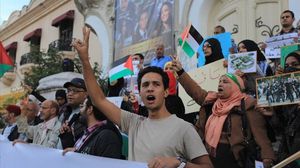 مظاهرات في تونس مهد الربيع العربي تنتصر لفلسطين  (الأناضول)